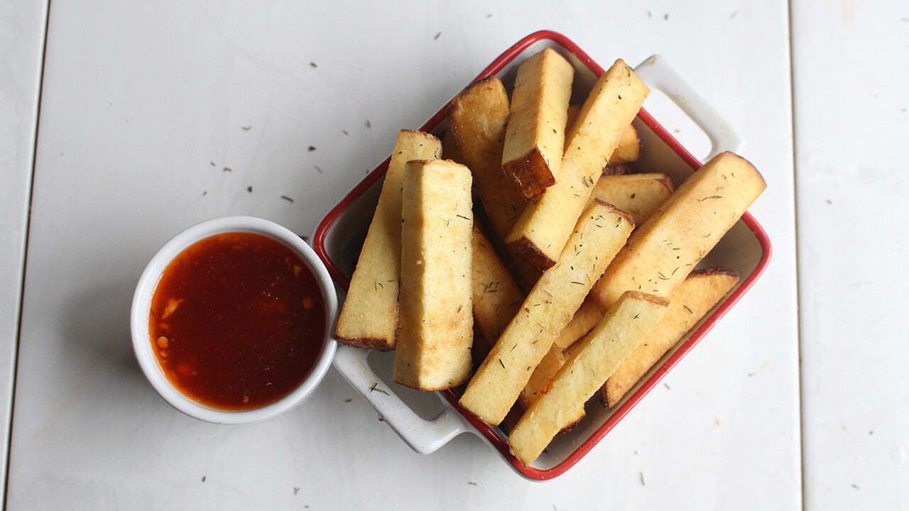 Fried Yam with sauce