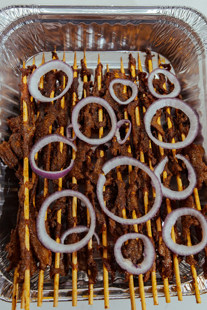 BEEF SUYA STICKS ( tray)